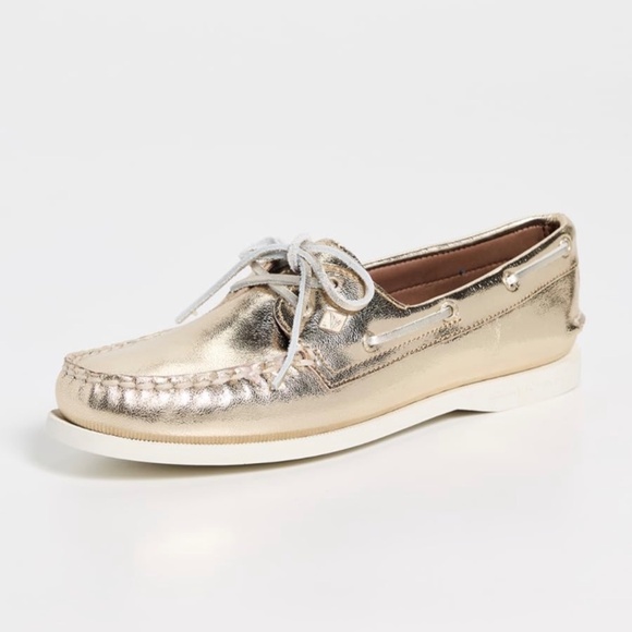 SPERRY AO 2 EYE Gold Leather Boat Shoes - Picture 3 of 12
